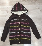 30 bluza Ciepły gruby swetr na polarze brązowy 152