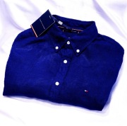 Tommy Hilfiger M Regular lniana koszula navy hugo boss th ck philipp plein