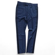 Asos designe spodnie garniturowe z lampasem granatowe W33 L30 L