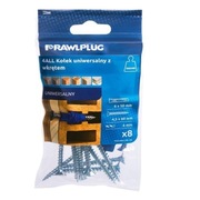 RAWLPLUG Kołek Uniwersalny 6x50mm z wkrętem – 8 szt. 