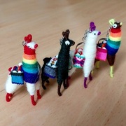 Lama alpaka, breloczek mały, Peru, handmade