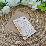 Drewniane zaproszenie na komunię ,chrzest, ślub 