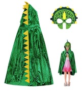 Peleryna dinozaura / smoka - zielona + maska