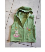 kamizelka polar haftowana z kapturem zasuwana ocieplana bezrękawnik zającz