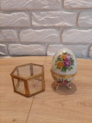 Komplet stylowych szkatułek Vintage – Kwiatowe Jajo i Szklany Box