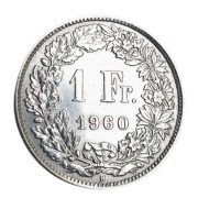 1 Frank 1960 Szwajcaria Ag 0,835