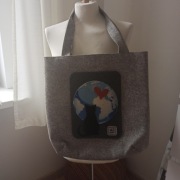 Duża torba filcowa z kotkiem 