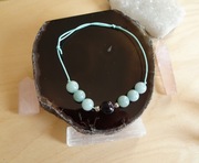 Bransoletka regulowana Jadeit + Purpuryt Rękodzieło