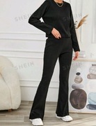 Nowy zestaw komplet dres dzwony bluzka prążek L 40