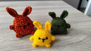 Zestaw 3 ręcznie robionych króliczków - amigurumi, małe maskotki