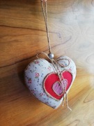 Serce rękodzieło walentynki boho 19x18cm