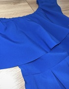 Krótka, chabrowa sukienka