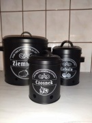 Zestaw 3 metalowych pojemników kuchennych Tadar – do przechowywania 