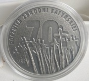 10 zł 2010  ZBRODNIA KATYŃSKA  Ag 925  oksydowana  NBP  UNC