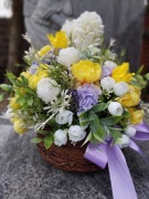 Stroik WIĄZANKA na GRÓB cmentarz pomnik kompozycja nagrobna stroiki hiacynt