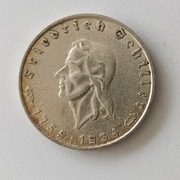 Niemcy 2 marki 1934 r. Schiller  - srebro 