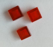LEGO PŁYTKA  3070b   CZERWONA PRZEZROCZYSTA - 3 SZTUKI