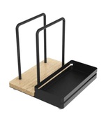 Organizer stojak na serwetki, serwetnik Czarny Drewniany