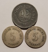 1876r-1916r zestaw  3szt Belgia - Niemcy