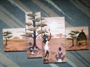 Kwadryptyk z motywem Afryki 