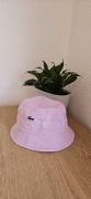 Pudrowy różowy bucket Lacoste kapelusz 100% bawełny rozmiar M, jak nowy!