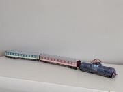 EM10 001 i dwa wagony 111a i 112a 1 i 2 klasa Model kartonowy elektryczna