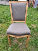 Krzesło drewniane stabilne w stylu  ludwik  do renowacji