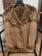 Kożuszek damski beżowy XXL 44 roz.z Zakopanego 