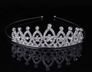Srebrna tiara ślubna z cyrkoniami 