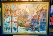 Obraz Erika Kleina ukazujący paryżan na Montmartre