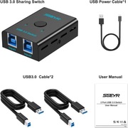 SGEYR USB 3.0 Switch Selector, USB Switch 2 in 1 Output PRZEŁĄCZNIK