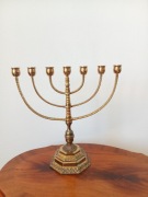 Menora 7 ramienny świecznik Mosiądz Judaika Swedwn Malm 