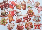 naklejki 20 szt zimowe napoje słodycze scrapbooking