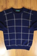 Sweter Glenmuir r. XS granatowy okrągły dekolt męski wełniany 