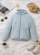 Damska Jesienna Przejściowa Kurtka Pikowana M 