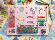 Nowa drewniana tablica manipulacyjna sensoryczna Montessori