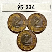 Moneta 2 zł  1995 rok ZESTAW 95-234 = 3 szt. 
