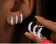 Przepiękne duże kolczyki srebrzyste. Posrebrzane 925