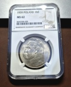 II RP - 10 złotych 1939 - NGC MS62