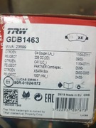 Klocki przód TRW GDB 1463 Peugeot208,207,206,1007,Citroen C4,DS,Corsa