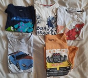 Zestaw 5 T-shirtów chłopięcych w rozmiarze 128.