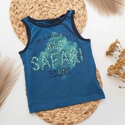 Koszulka podkoszulka 86 92 niebieska wild safari bawełna bawełniana na rami