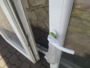 Okno PCV szer 148,5, wys 144,5  z ruchomym słupkiem, wszystkie elementy są.