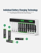 Ładowarka do akumulatorów AA/AAA Ni-Mh/NI-CD, 12 miejsc ładowania