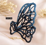 Śliczna spinka grzebyk do włosów Mango motyl motylek czarna metalowa klamra