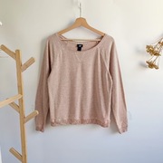 Bluza oversize H&M 36 s różowa basic dekolt w łódkę sportowa