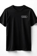Męska Czarna Koszulka M Czarny Tshirt Audi Logo