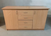Komoda 2 szafki, 4 szuflady, szerokość 124 cm
