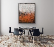 Abstrakcja pomarańczowa loft 120x100cm ręcznie malowana