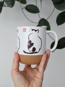 Kubek Kot Matsumoto Hoji, z podstawką i pokrywką, Japoński kotek